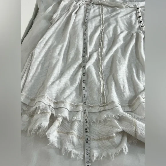 Free People Aster Henley Oversized Boho White Short Sleeved Top Medium - Picture 10 of 13